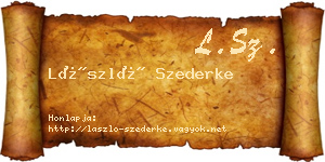 László Szederke névjegykártya